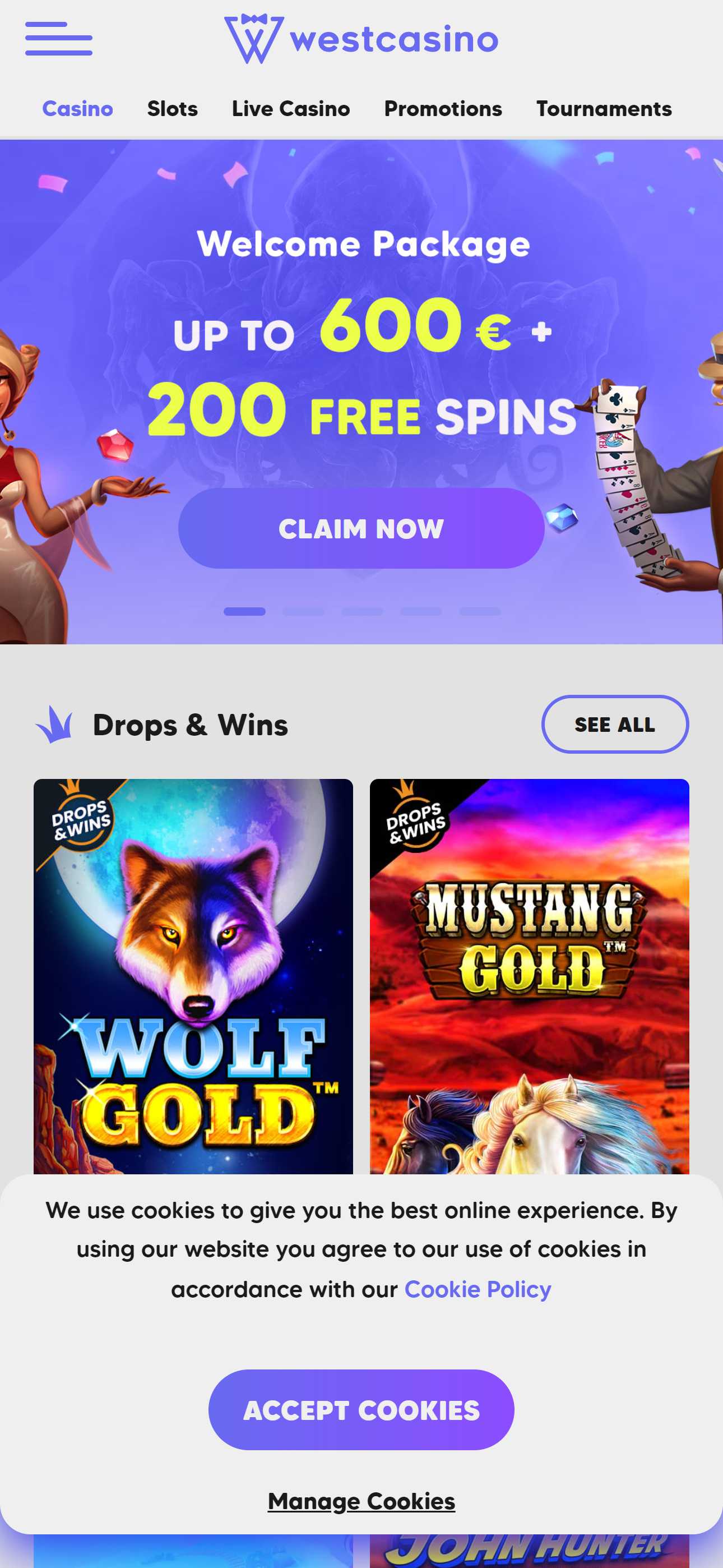 WestCasino — mobiel